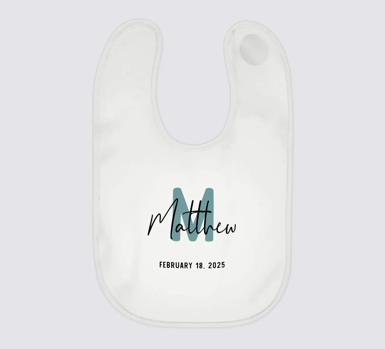 Personalized Custom Initial Name baby bib by Shark Printables