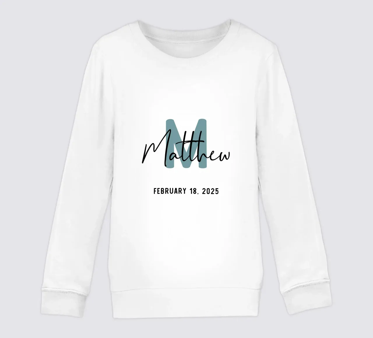 Personalized Custom Initial Name kids sweatshirt by Shark Printables