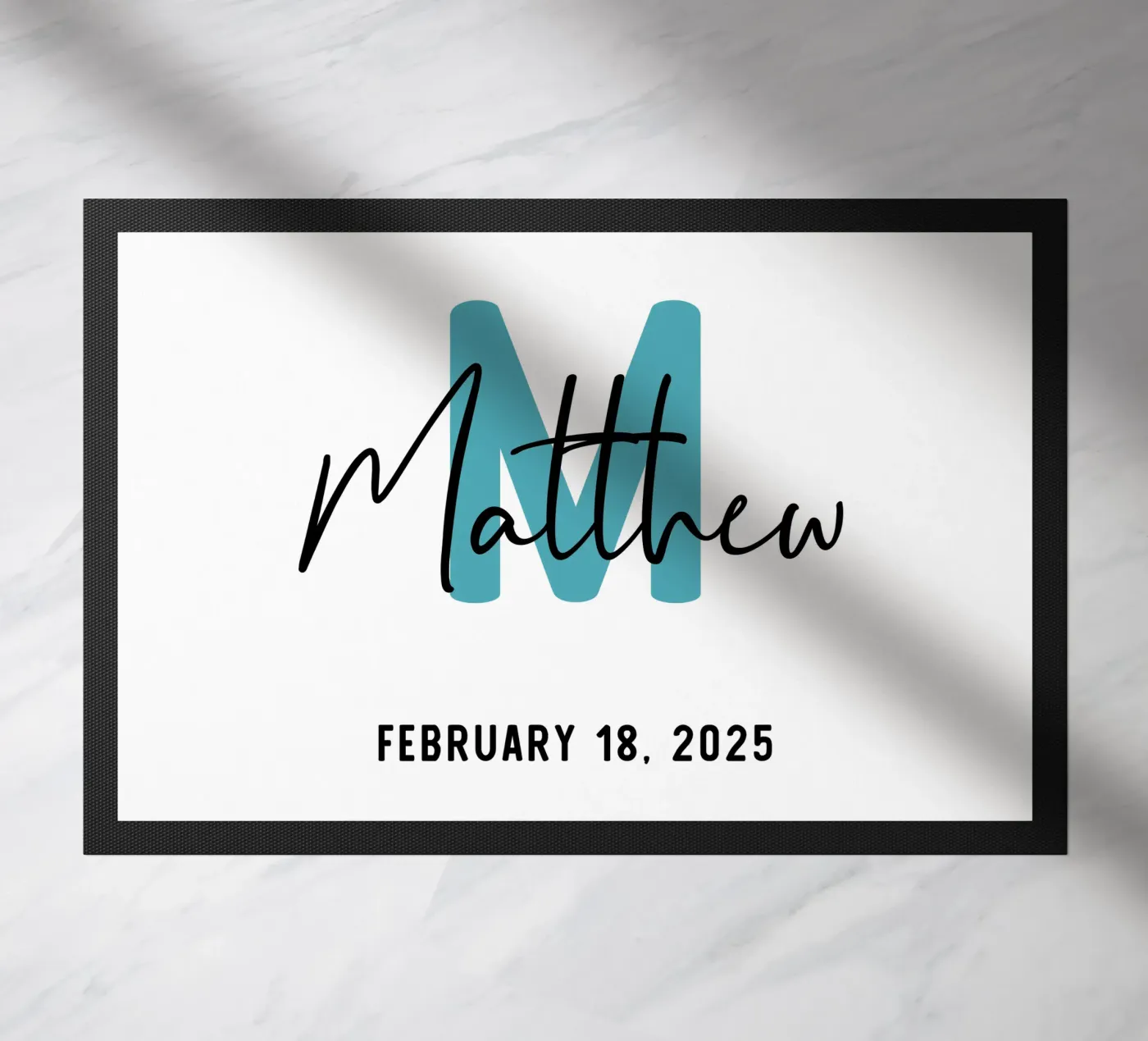 Personalisierter Name mit Initialen Fußmatte von Shark Printables