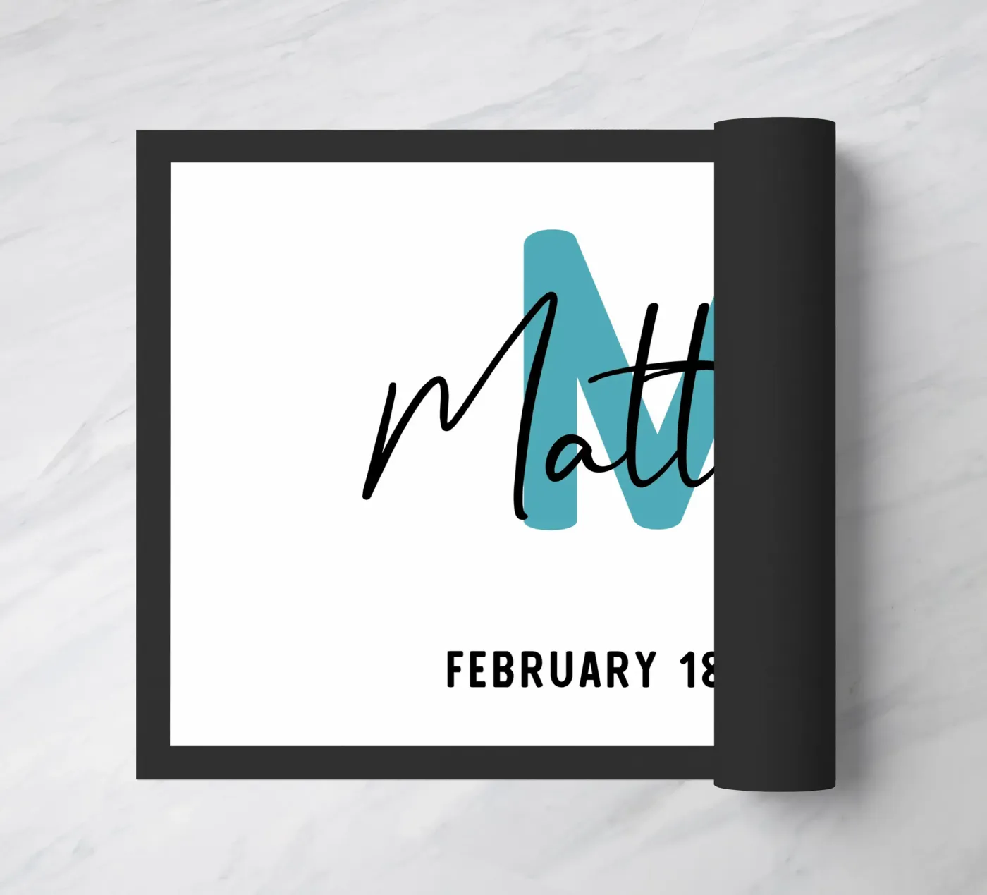 Personalisierter Name mit Initialen Fußmatte von Shark Printables