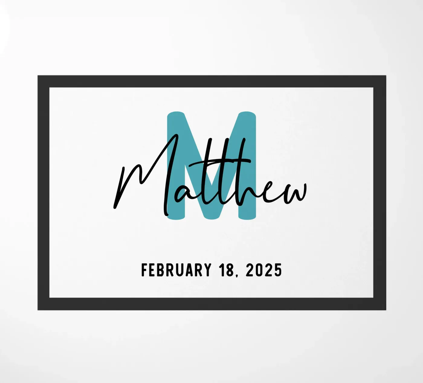 Personalisierter Name mit Initialen Fußmatte von Shark Printables