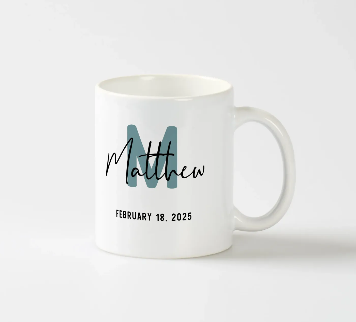 Personalized Custom Initial Name ceramic mug by Shark Printables