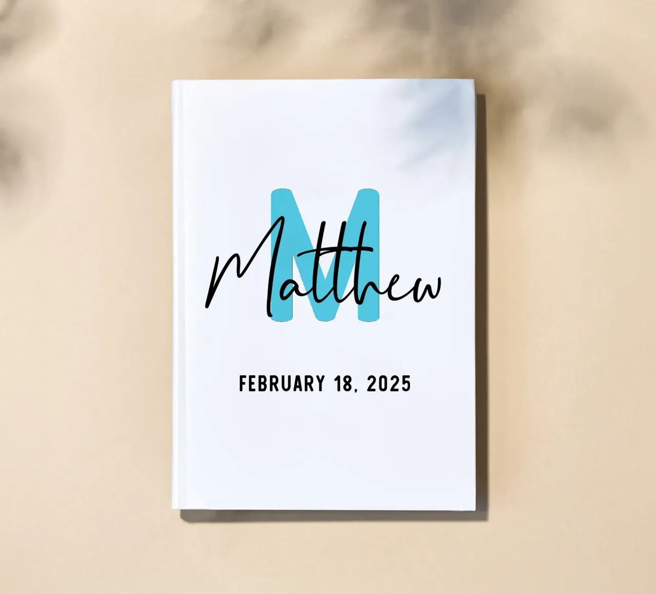 Personalisierter Name mit Initialen Notizbuch von Shark Printables