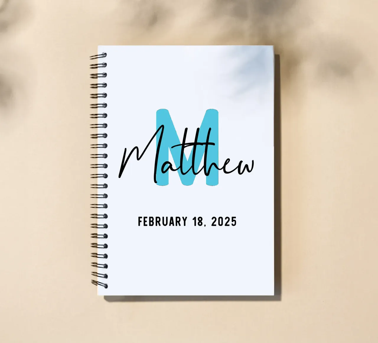 Personalisierter Name mit Initialen Ringbuch von Shark Printables