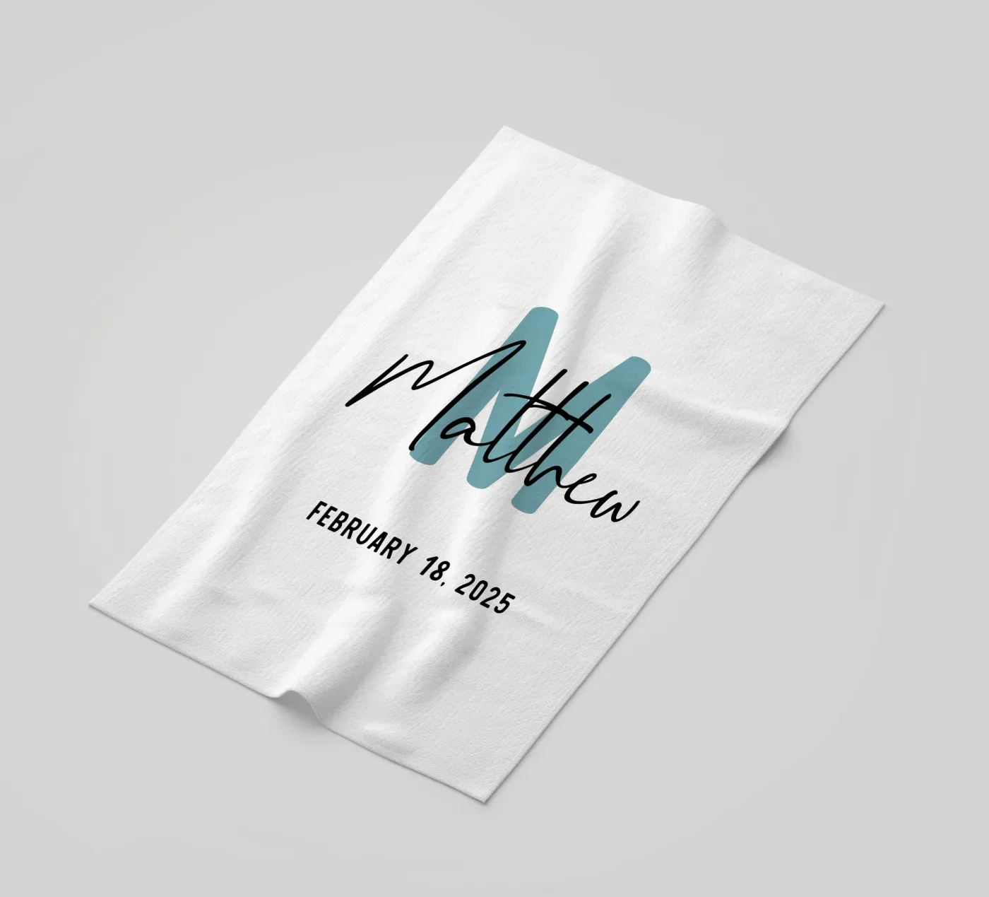 Personalized Custom Initial Name strandhanddoek van Shark Printables