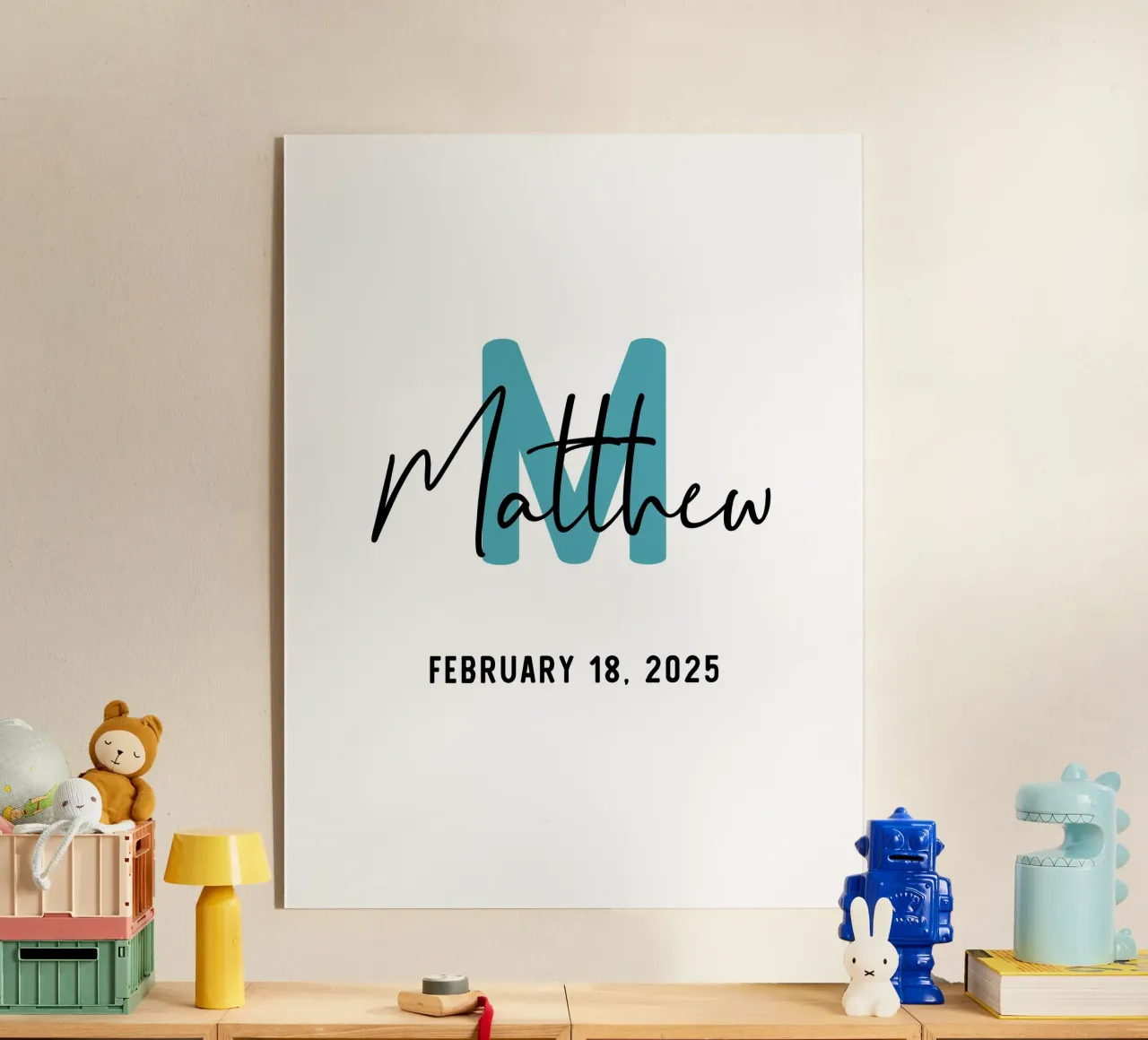 Personalisierter Name mit Initialen Acryl-Glas von Shark Printables