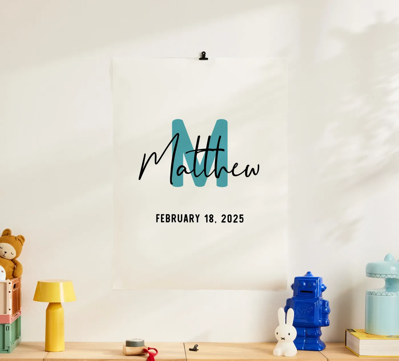 Personnalisé Nom initial personnalisé poster de Shark Printables