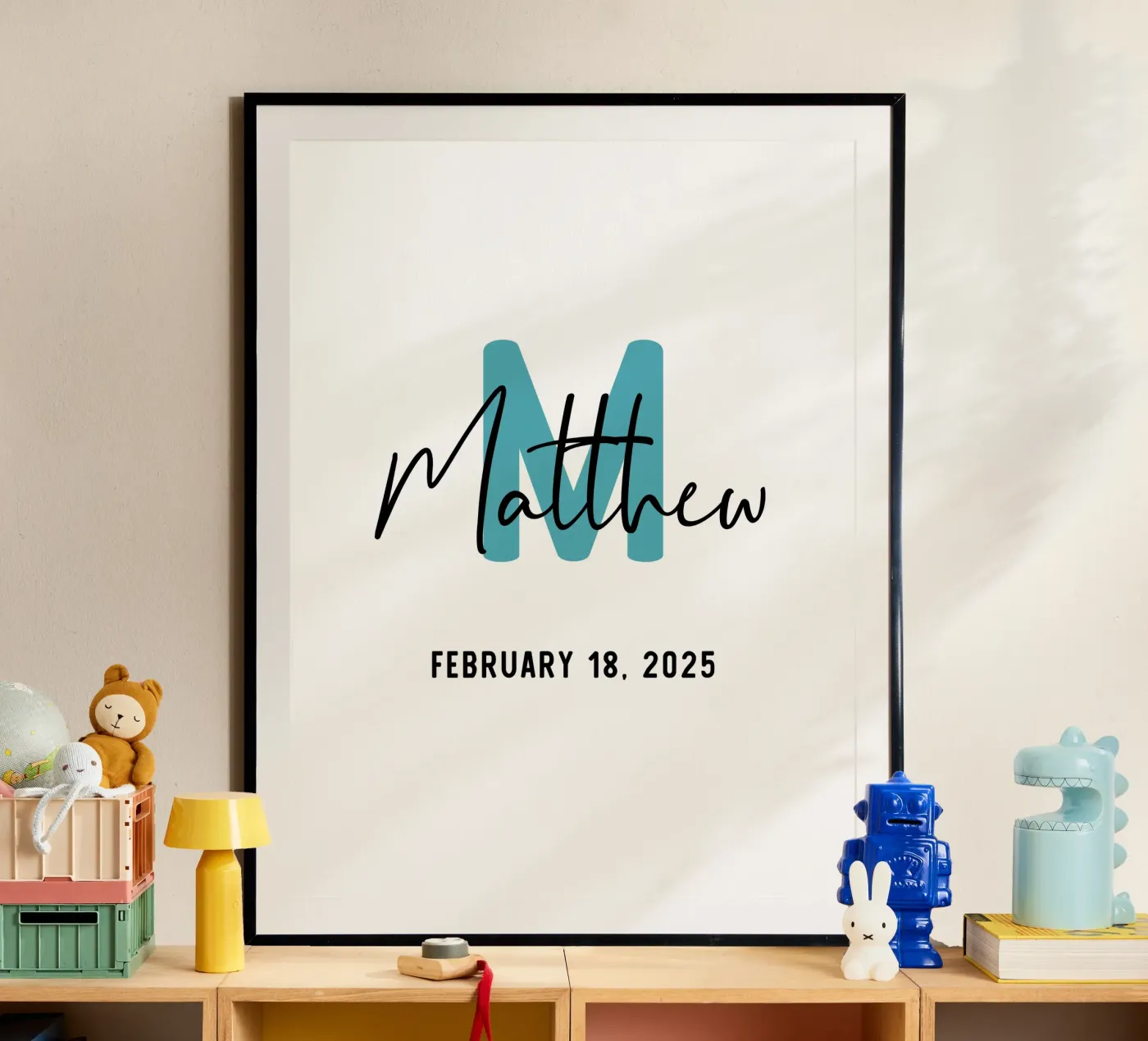 Personnalisé Nom initial personnalisé poster de Shark Printables