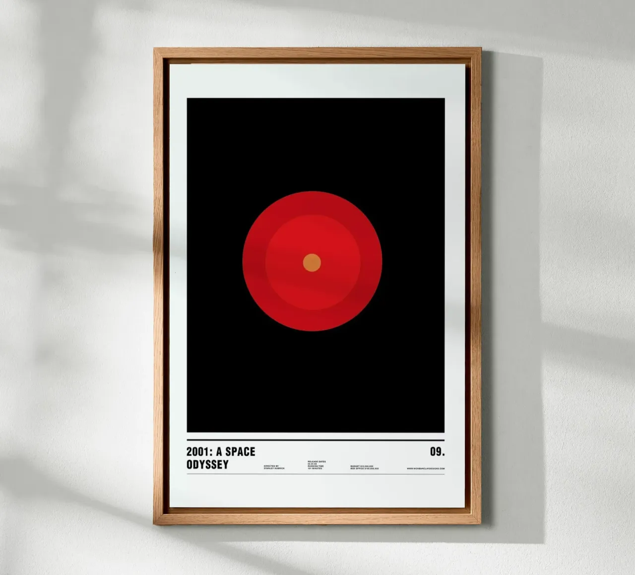 2001 A Space Odyssey tela con Cornice a cassetta da Nick Barclay