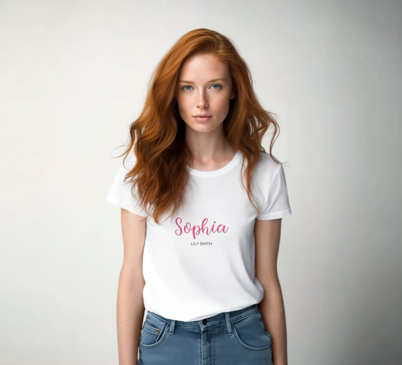 Personalisierte Initialen & vollständiger Name Frauen T-Shirt von Shark Printables