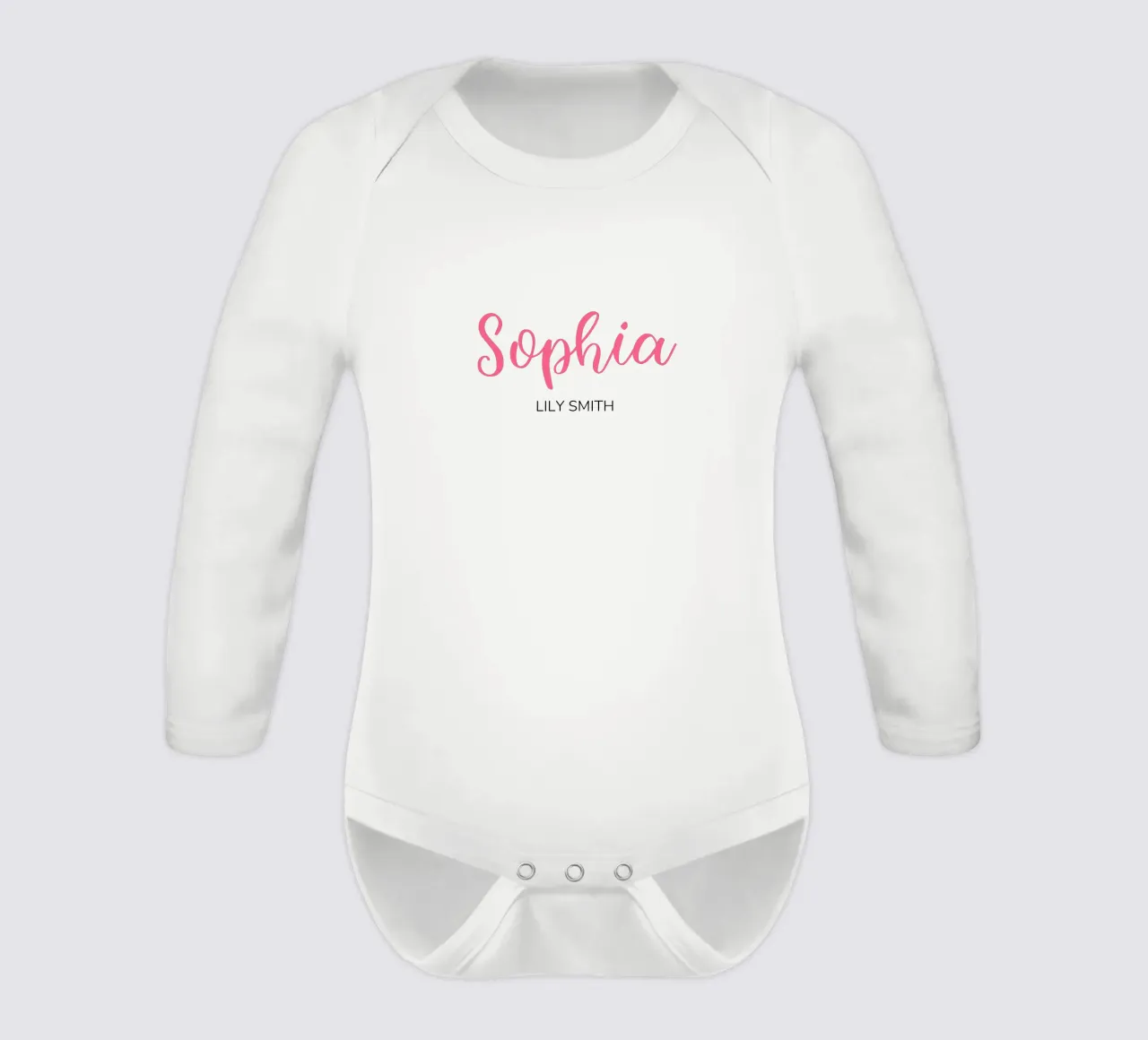 Gepersonaliseerde initialen & volledige naam babyrompertje lange mouwen van Shark Printables