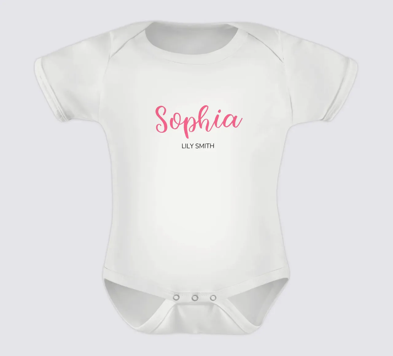 Personalisierte Initialen & vollständiger Name Kurzarm Babybody von Shark Printables