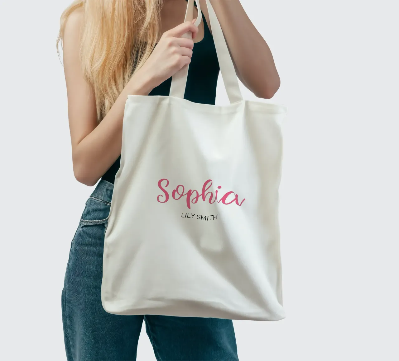 Personalisierte Initialen & vollständiger Name Jutebeutel von Shark Printables