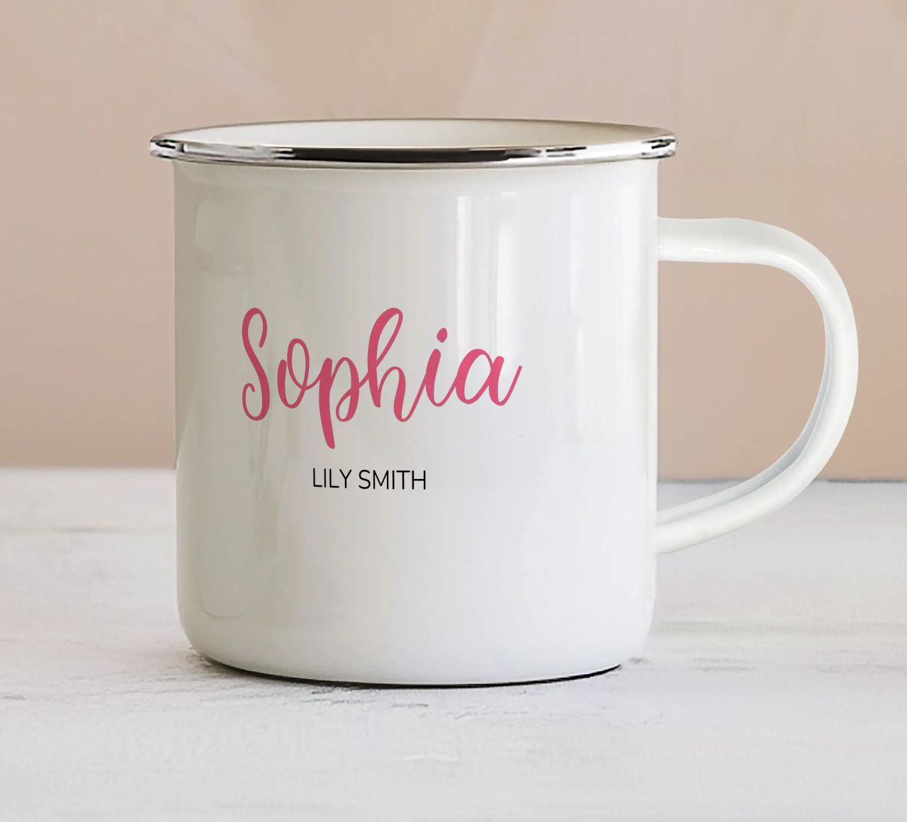 Personalized Custom Initial & Full Name enamel mug by Shark Printables