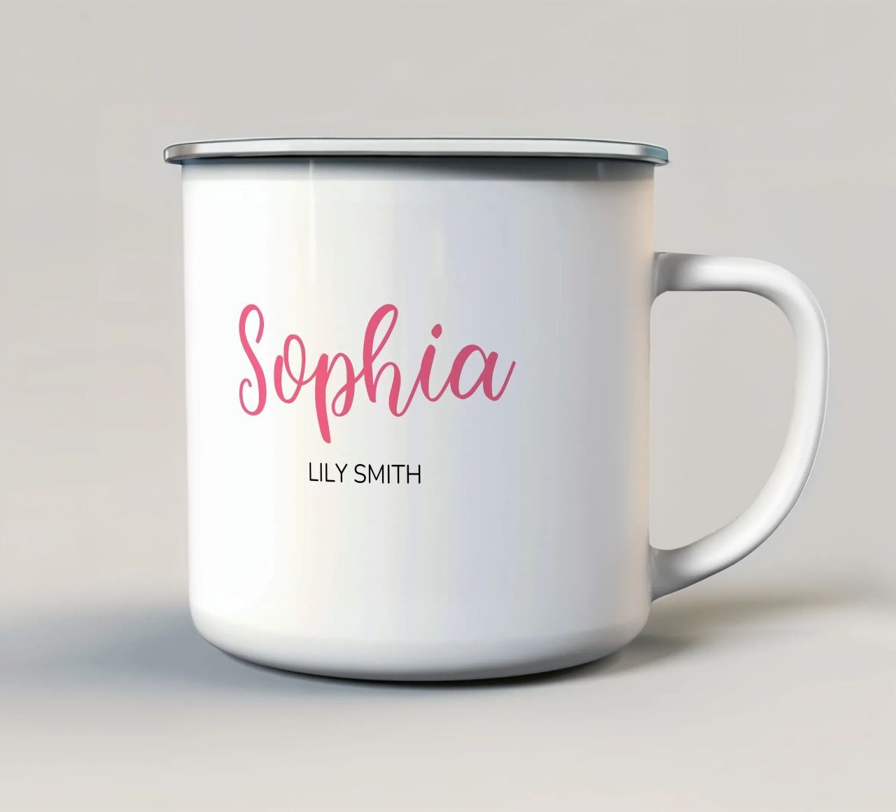 Personalized Custom Initial & Full Name enamel mug by Shark Printables