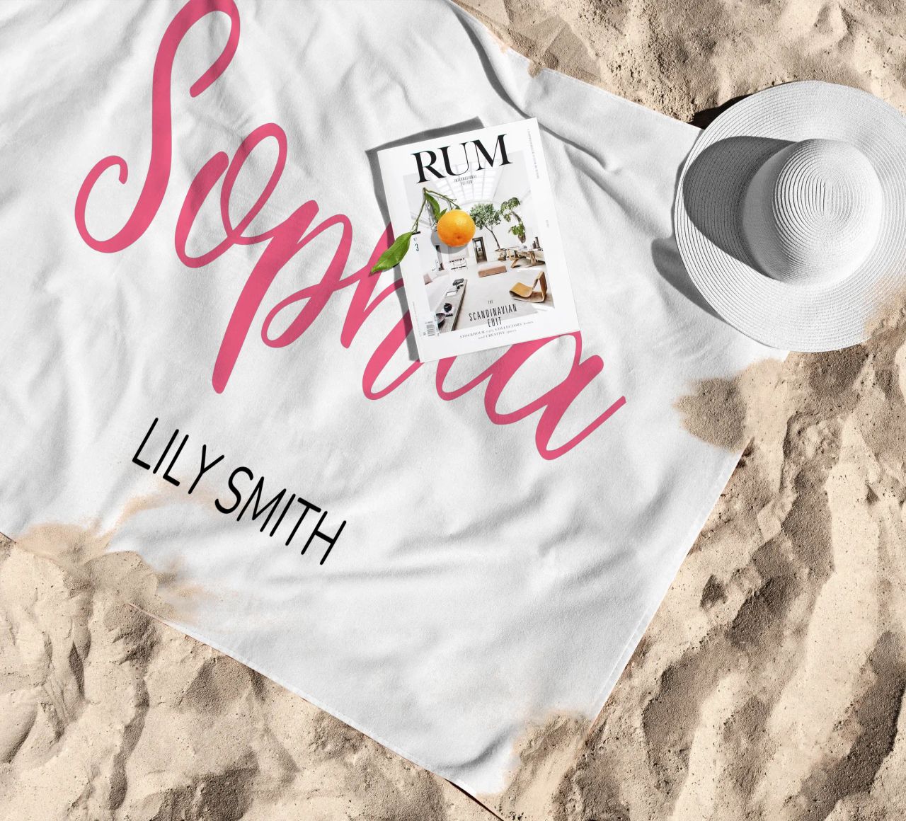 Personalized Custom Initial & Full Name beach towel by Shark Printables