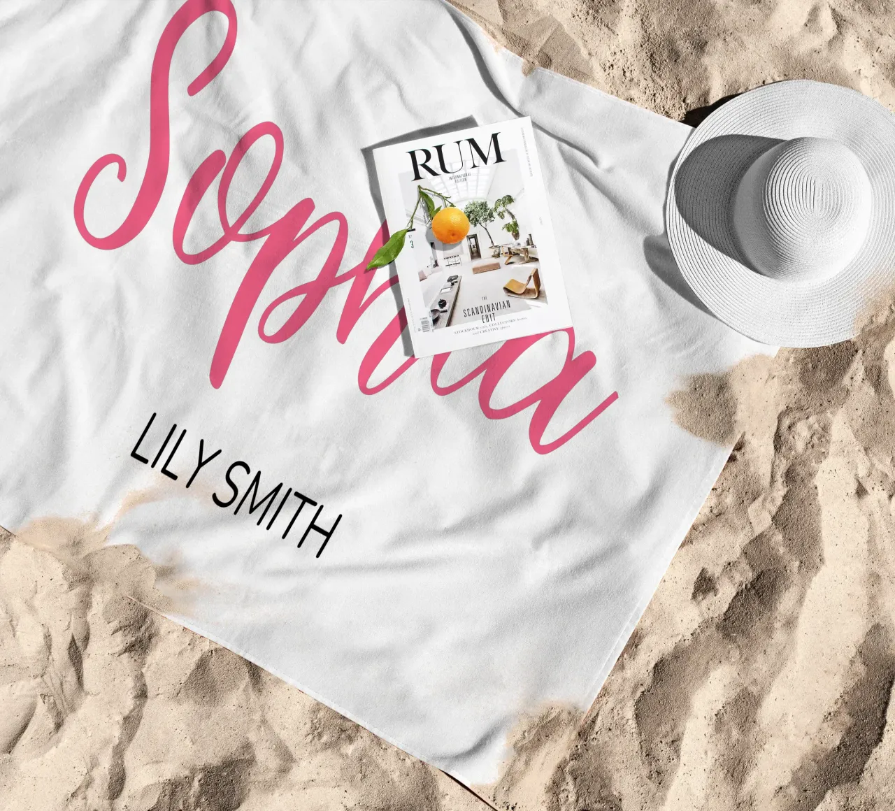 Iniziali personalizzate e nome completo telo mare da Shark Printables