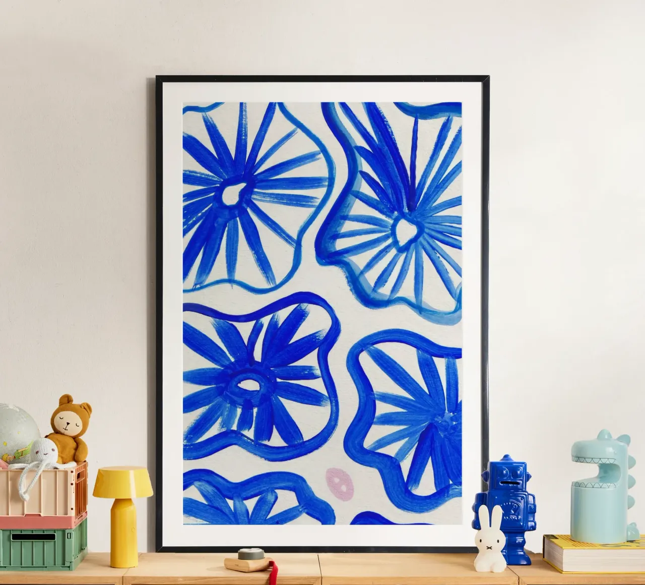 Blue abstract 1 poster con telaio in alluminio da Jasmyncheng