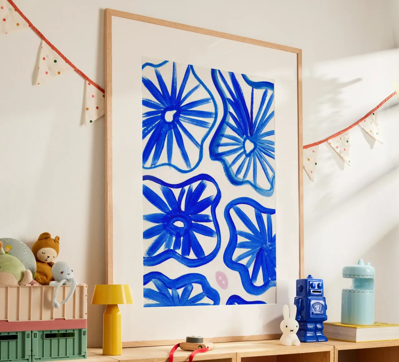 Blue abstract 1 poster con telaio in alluminio da Jasmyncheng