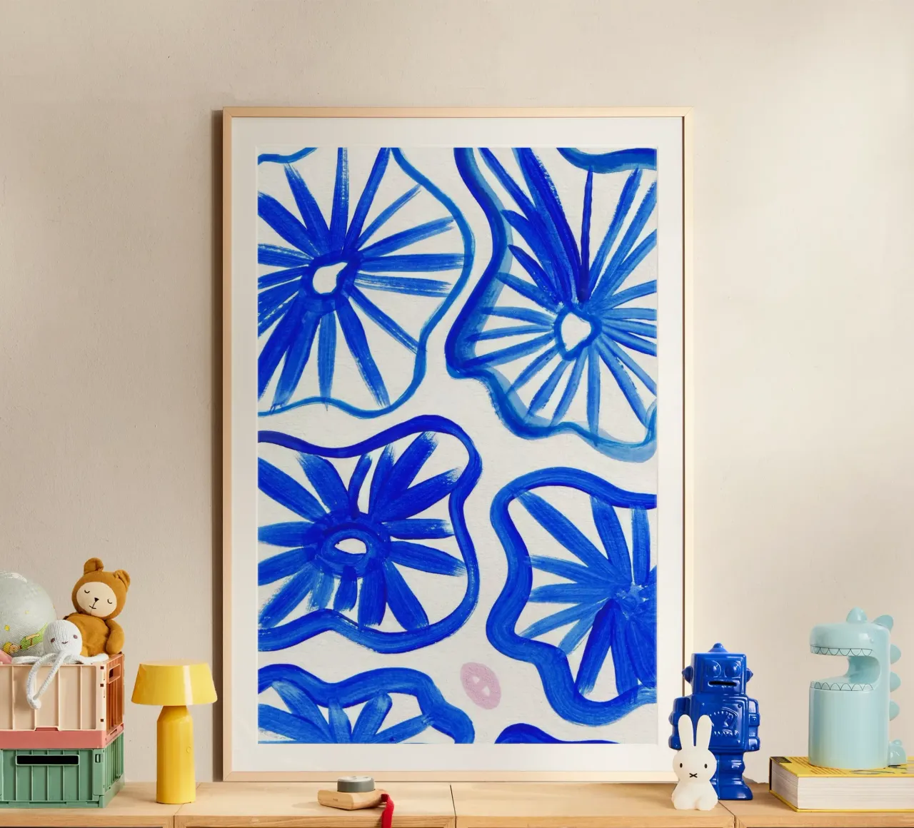 Blue abstract 1 poster con telaio in alluminio da Jasmyncheng