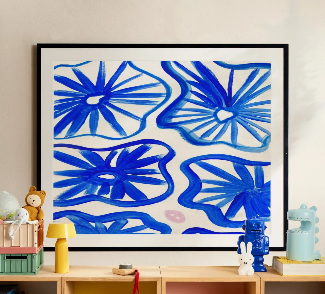 Blue abstract 1 poster con telaio in alluminio da Jasmyncheng