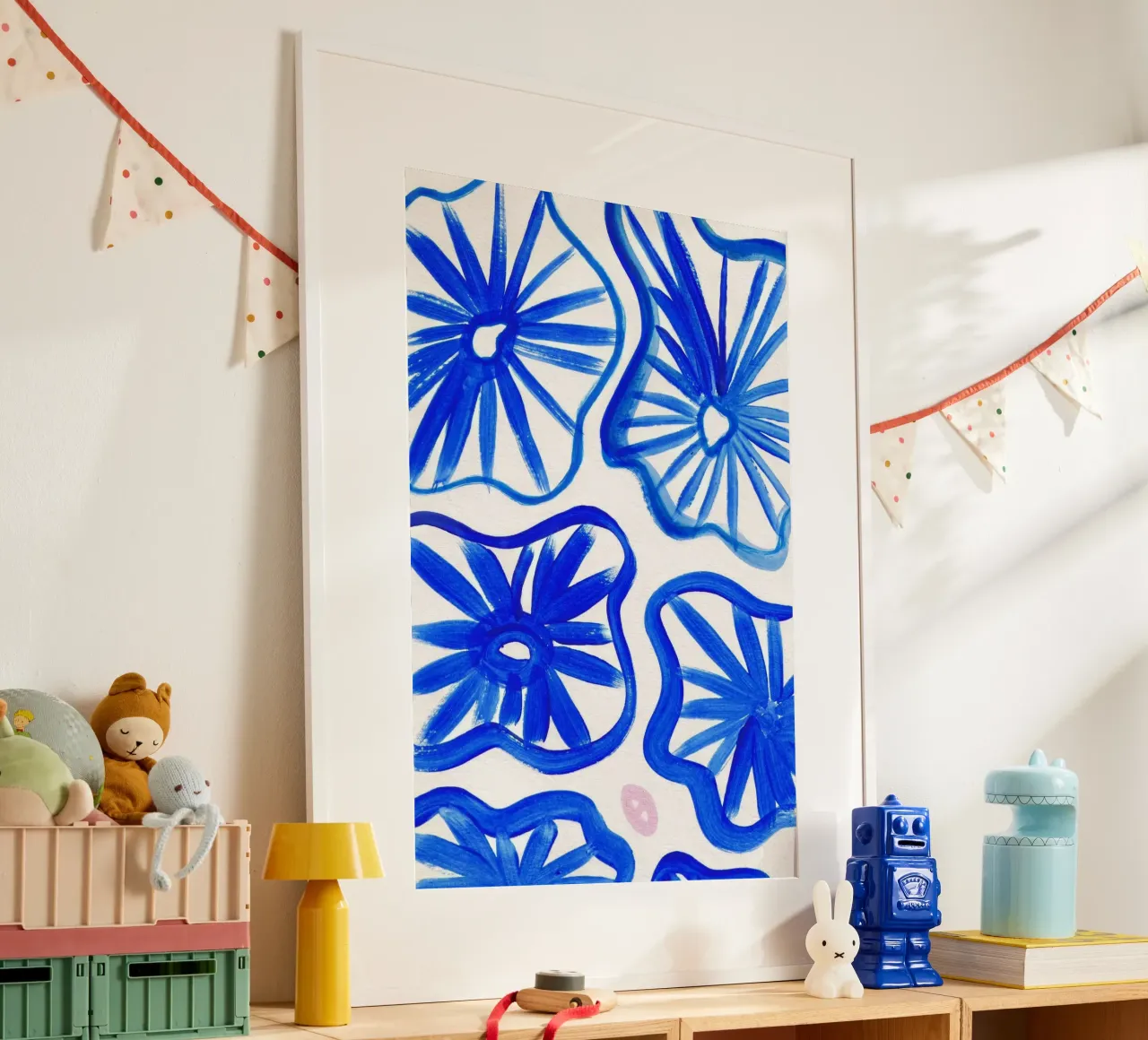 Blue abstract 1 poster con telaio in alluminio da Jasmyncheng
