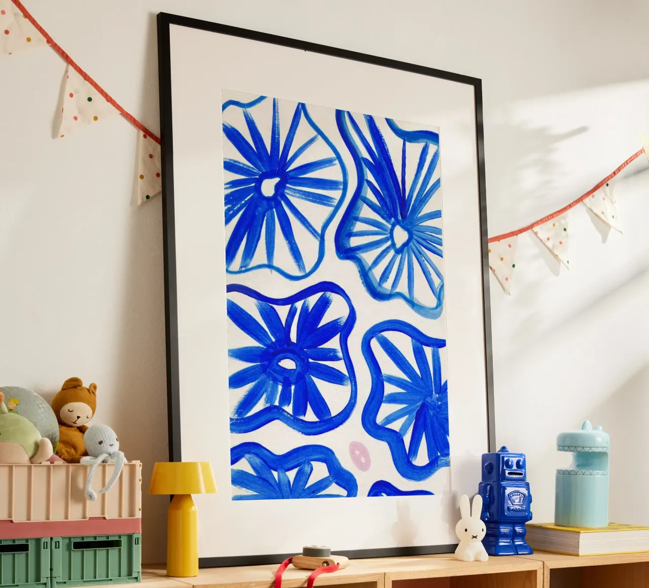 Blue abstract 1 poster con telaio in alluminio da Jasmyncheng