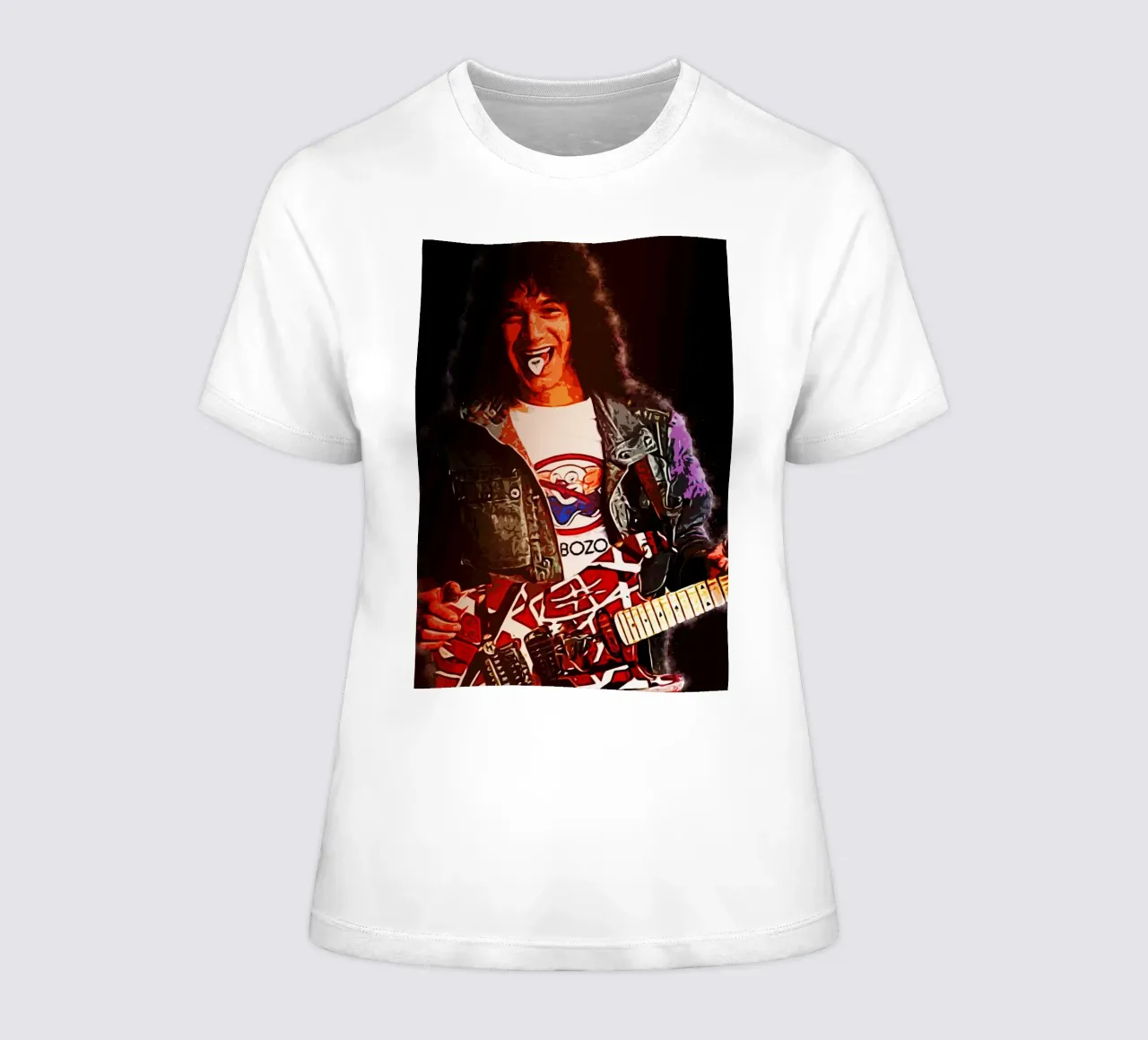 Art of Eddie Van Halen women's fitted t-shirt by neonartroom
