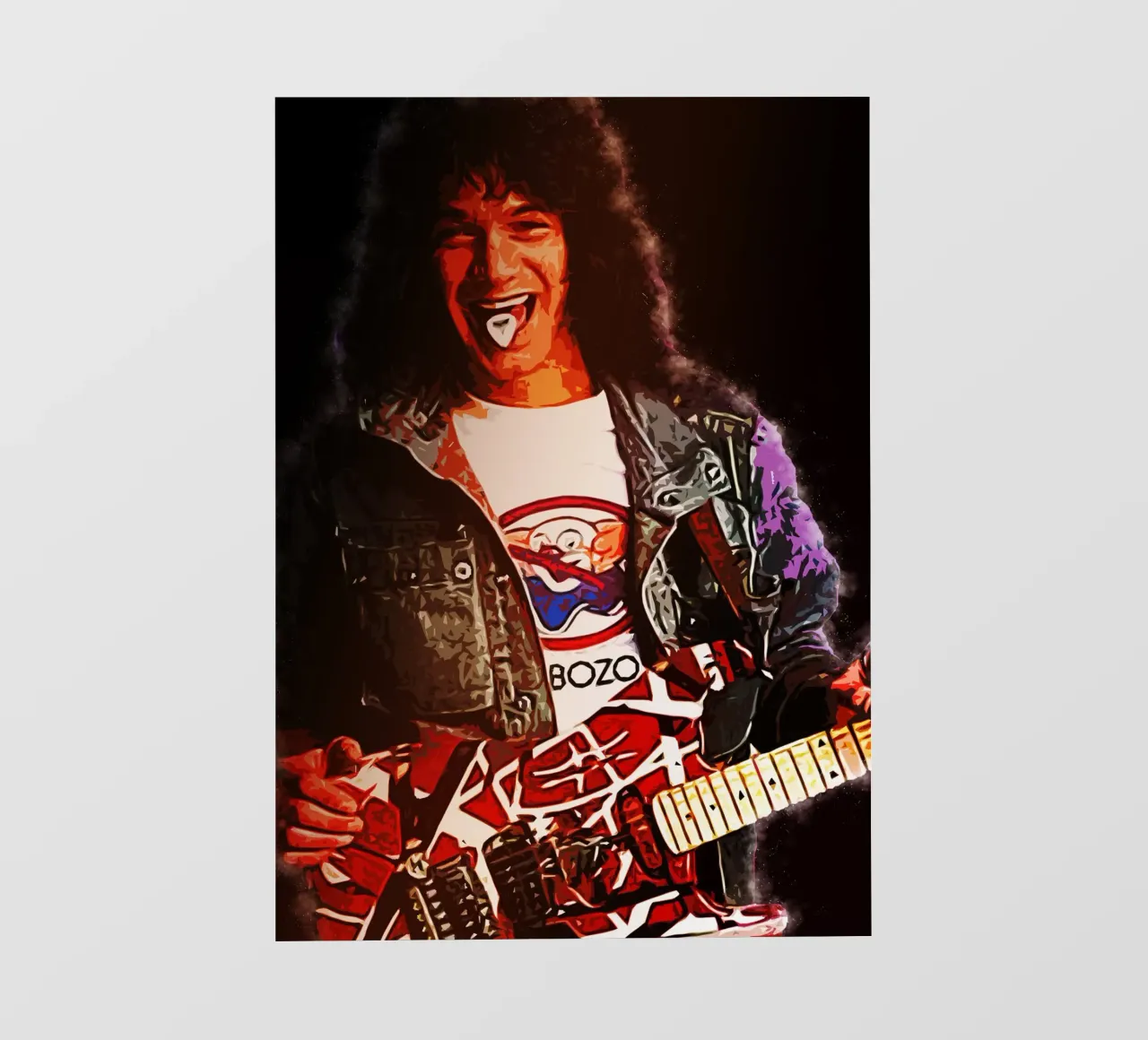 Arte di Eddie Van Halen pellicola backlit da neonartroom