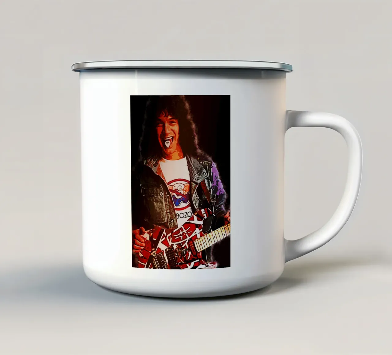 Arte di Eddie Van Halen tazza in smalto da neonartroom