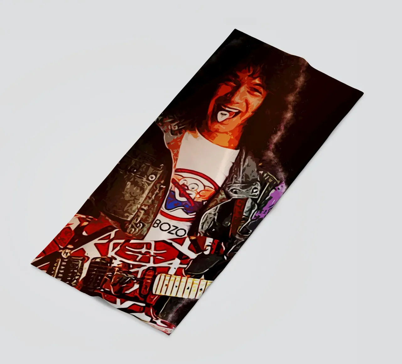 Art of Eddie Van Halen beach towel by neonartroom