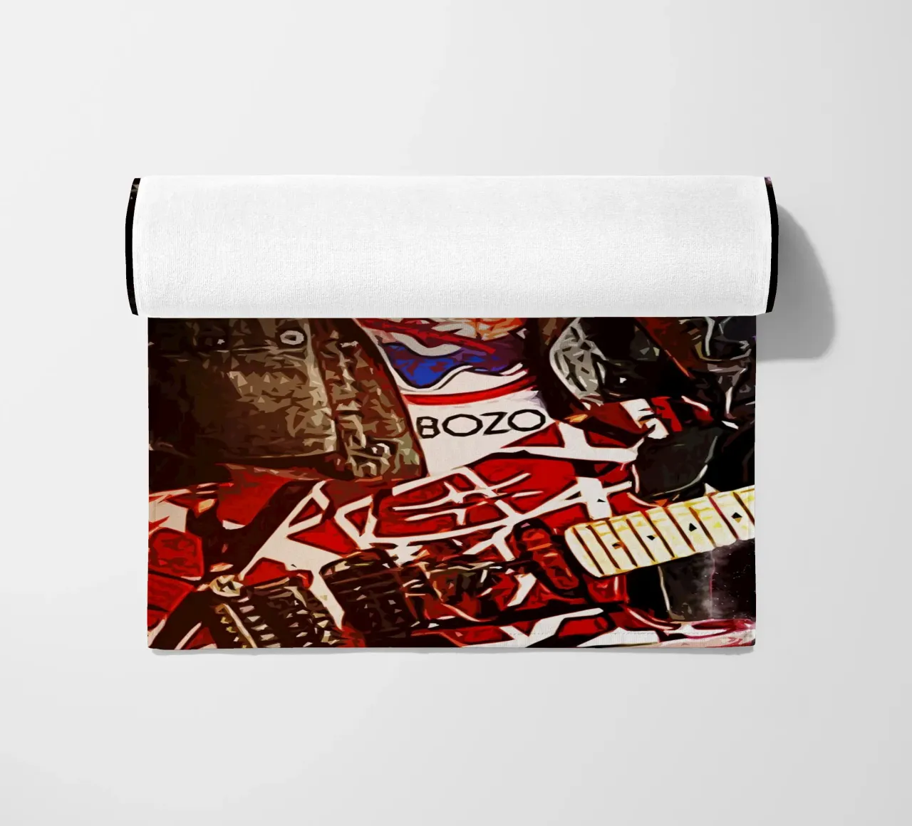Art of Eddie Van Halen beach towel by neonartroom