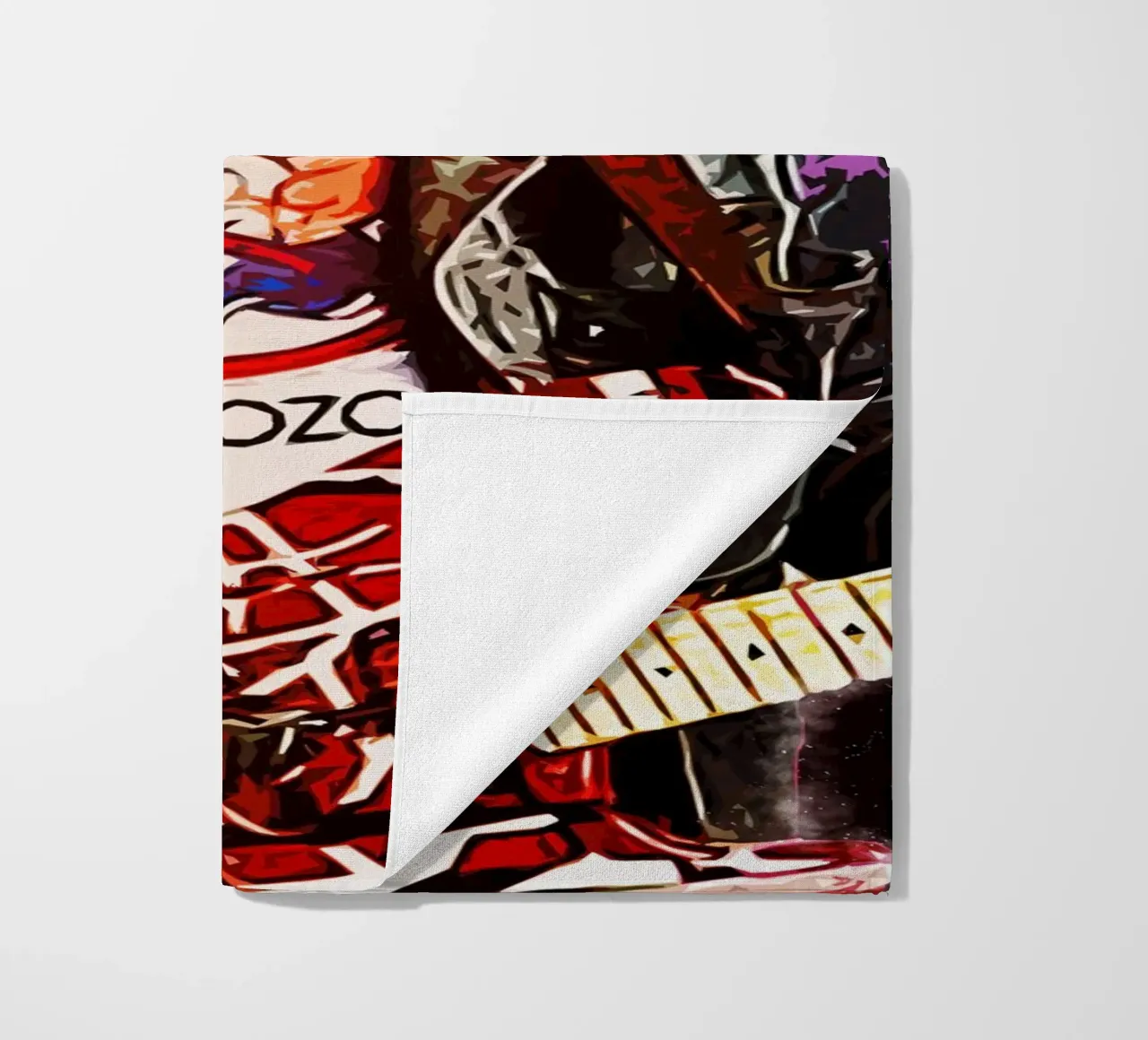Art of Eddie Van Halen beach towel by neonartroom