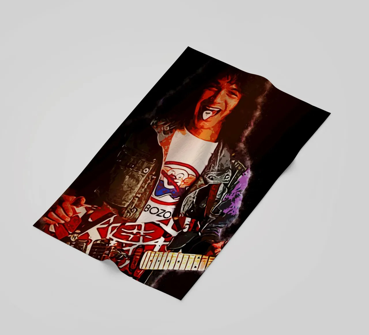 Art of Eddie Van Halen beach towel by neonartroom