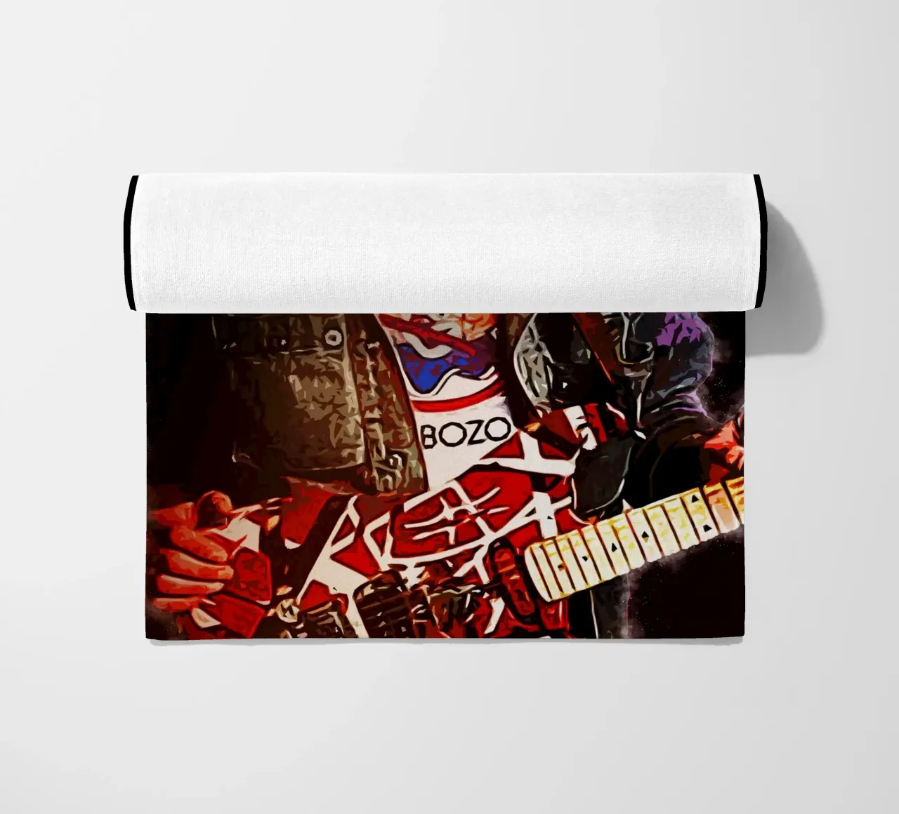 Art of Eddie Van Halen beach towel by neonartroom