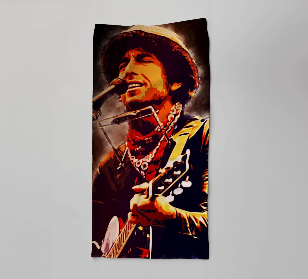 Kunst van Bob Dylan badhanddoek van neonartroom