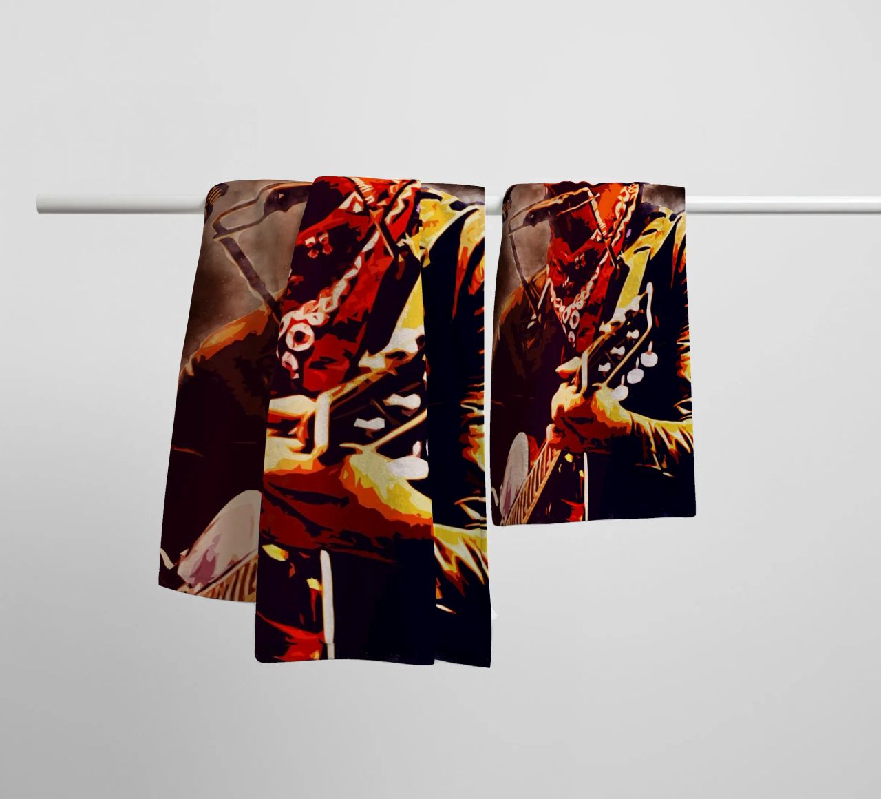 Kunst van Bob Dylan badhanddoek van neonartroom