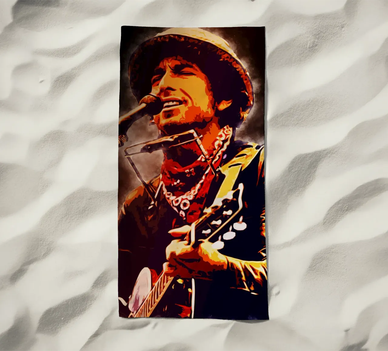 Arte di Bob Dylan telo mare da neonartroom