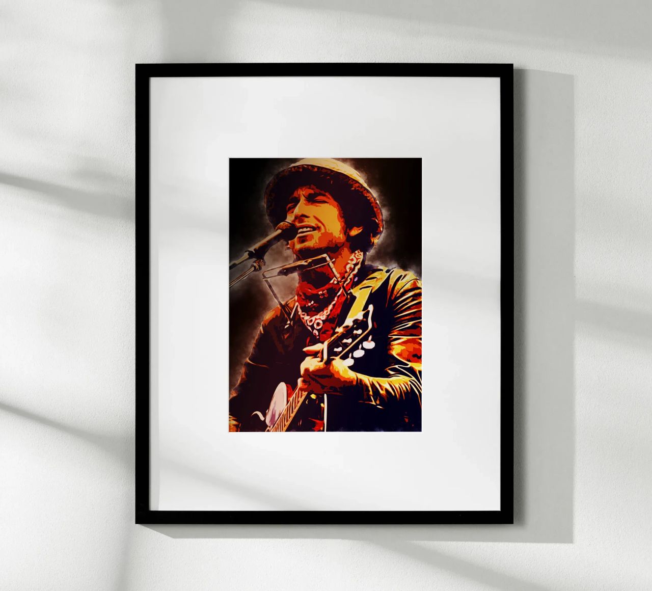 Kunst van Bob Dylan poster van neonartroom