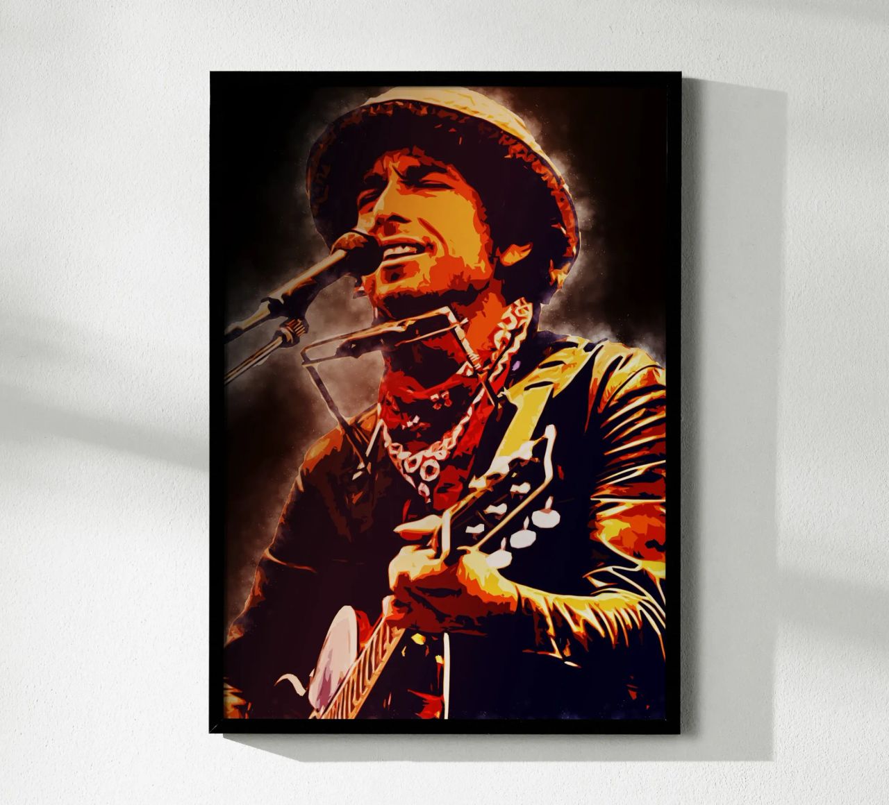 Kunst van Bob Dylan poster van neonartroom