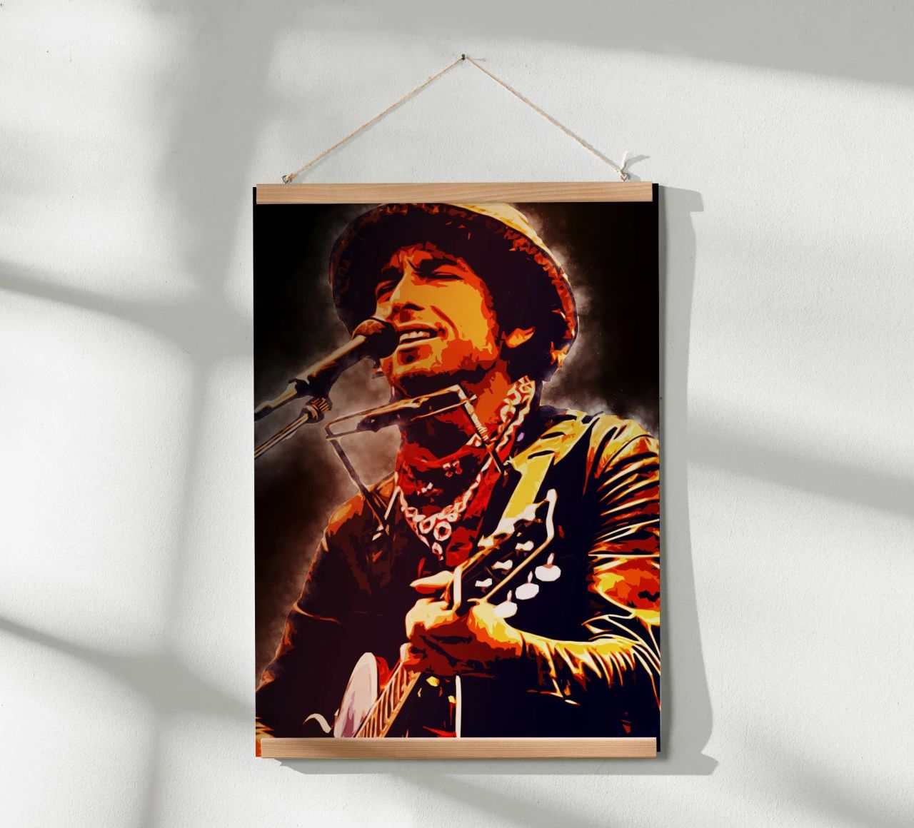 Kunst van Bob Dylan poster van neonartroom