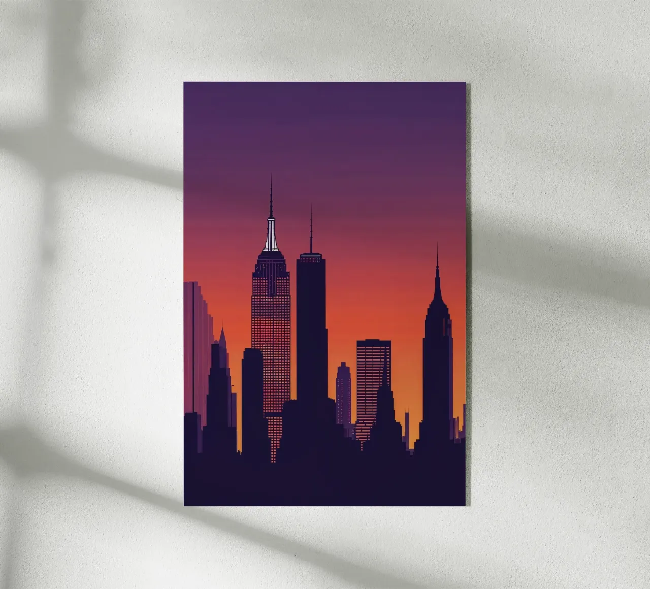 Empire State Building in Minimalist Contrast acryl van AlbertKlee