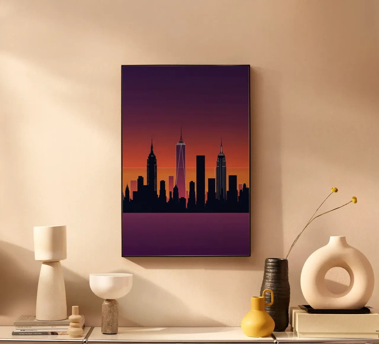 Manhattan Silhouette: Twilight Glow plexiglass da AlbertKlee