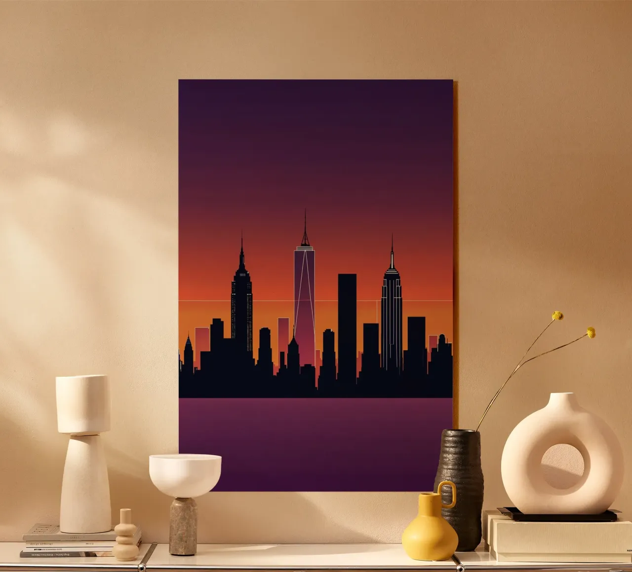 Manhattan Silhouette: Twilight Glow plexiglass da AlbertKlee