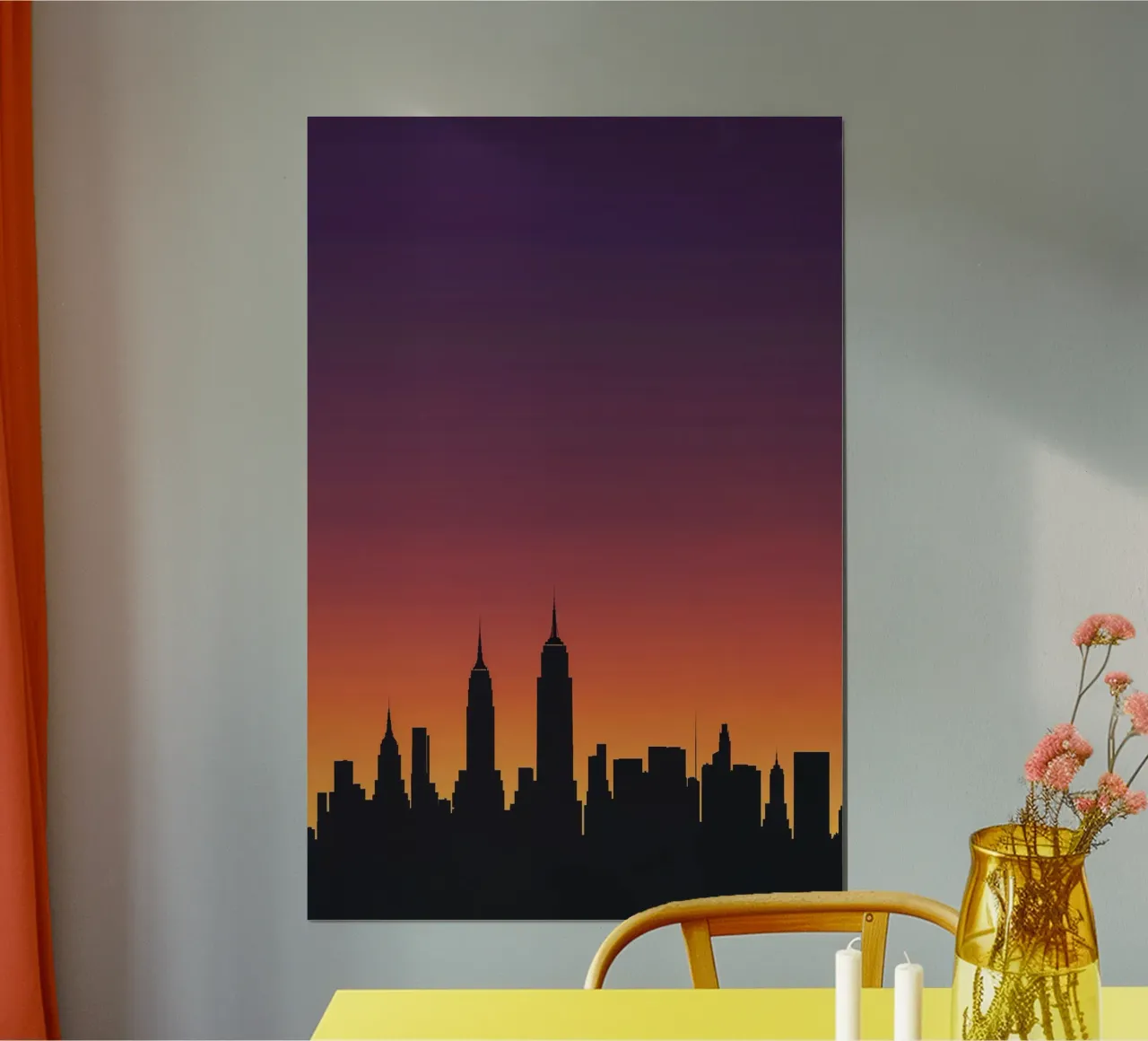 Sunset Horizon: New York Silhouette carta hahnemühle da AlbertKlee