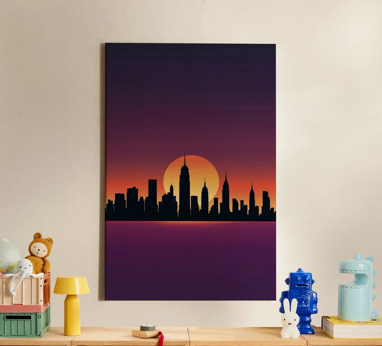 Manhattan at Dusk: A Minimalist View tela da AlbertKlee