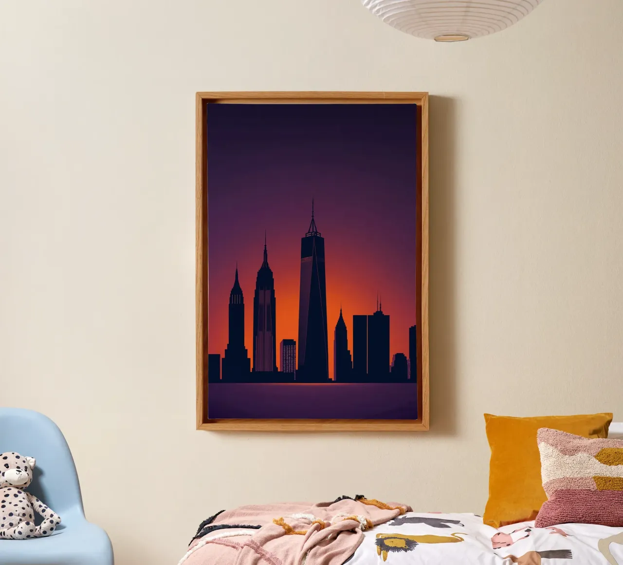 Manhattan Sunset: Skyline Symphony tela con Cornice a cassetta da AlbertKlee
