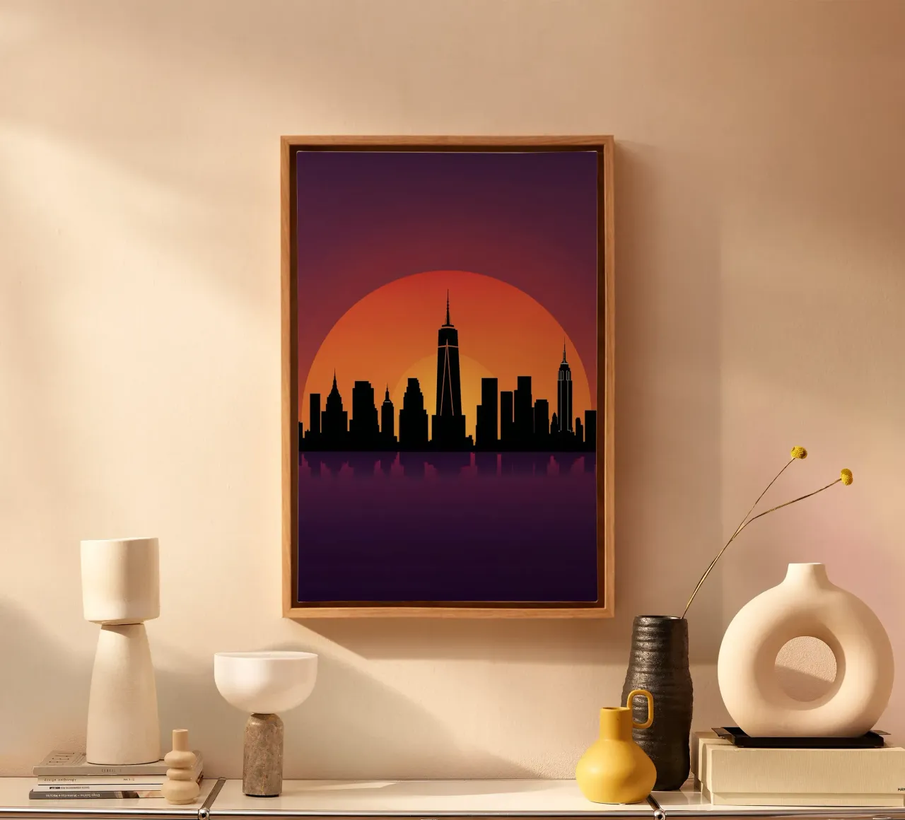 New York Skyline: Bold Minimalist Design tela con Cornice a cassetta da AlbertKlee