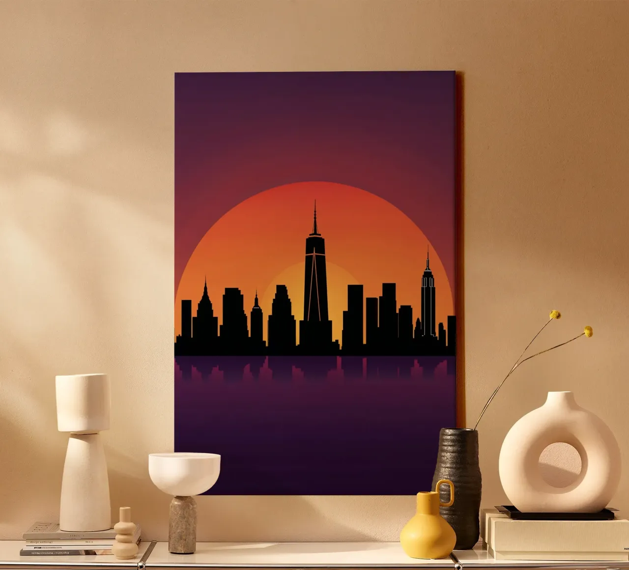 New York Skyline: Bold Minimalist Design tela con Cornice a cassetta da AlbertKlee