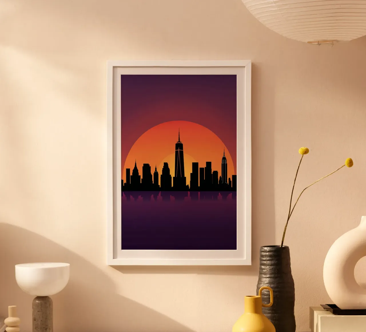 New York Skyline: Bold Minimalist Design Hahnemühle von AlbertKlee